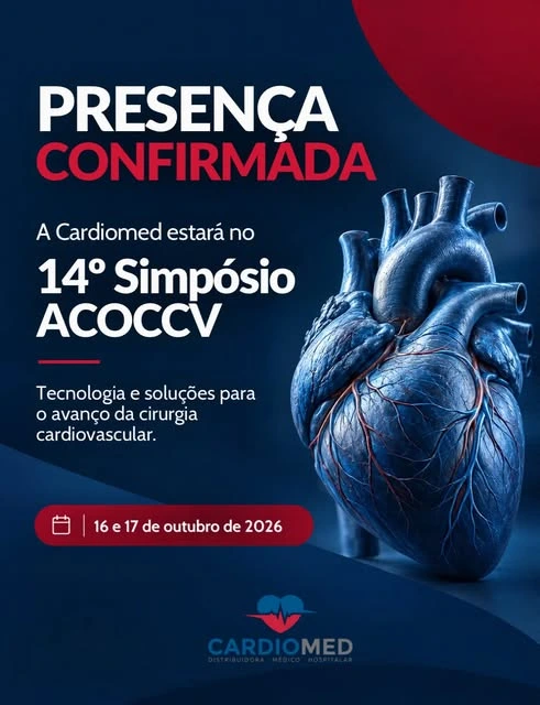 Peça de divulgação do 14º Simpósio ACOCCV no perfil da Cardiomed