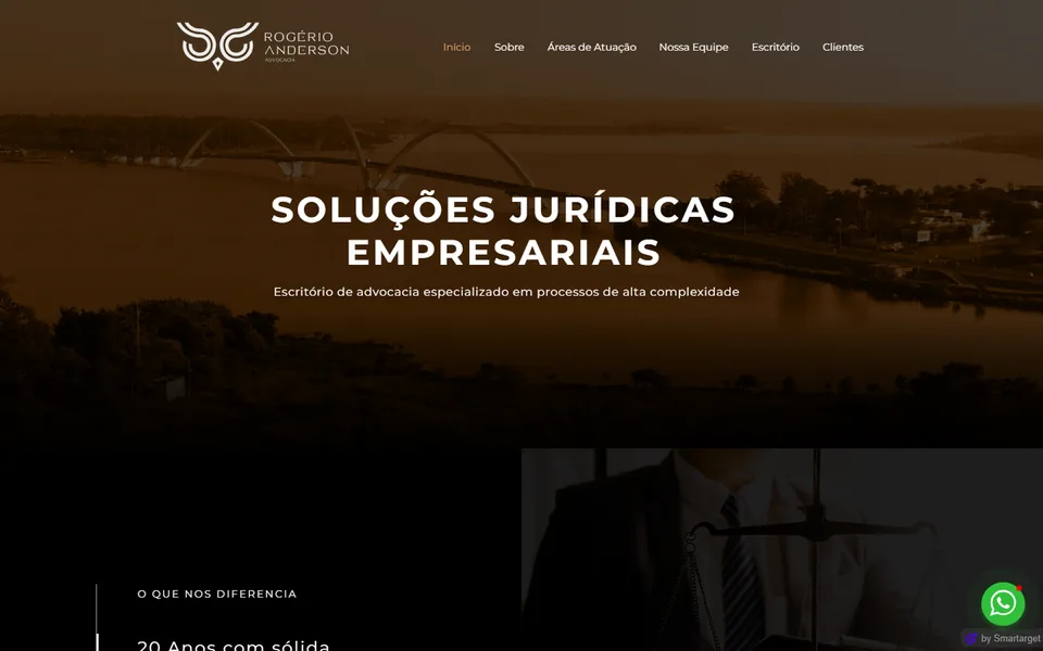 Captura da página inicial do site Dr. Rogério Anderson